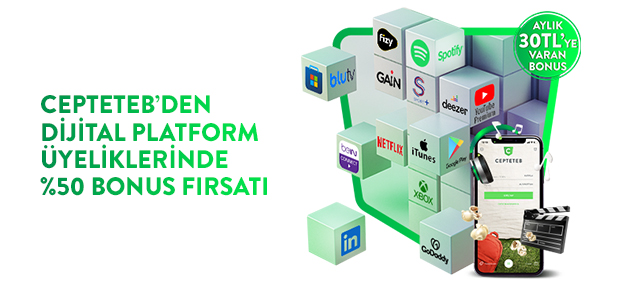 Dijital Platformlarda %50 Bonus Fırsatı!