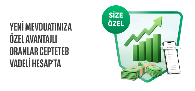 Yeni Mevduatınıza %38'e Varan Faiz Fırsatı CEPTETEB Vadeli Hesap’ta!