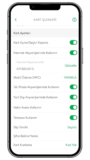 Mobil Ödeme(NFC) Tanımla’ya Tıklayın.